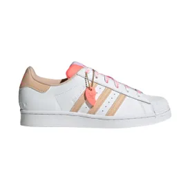 Adidas Women's Superstar Shoes - Cloud White / Halo Blush / Acid Red