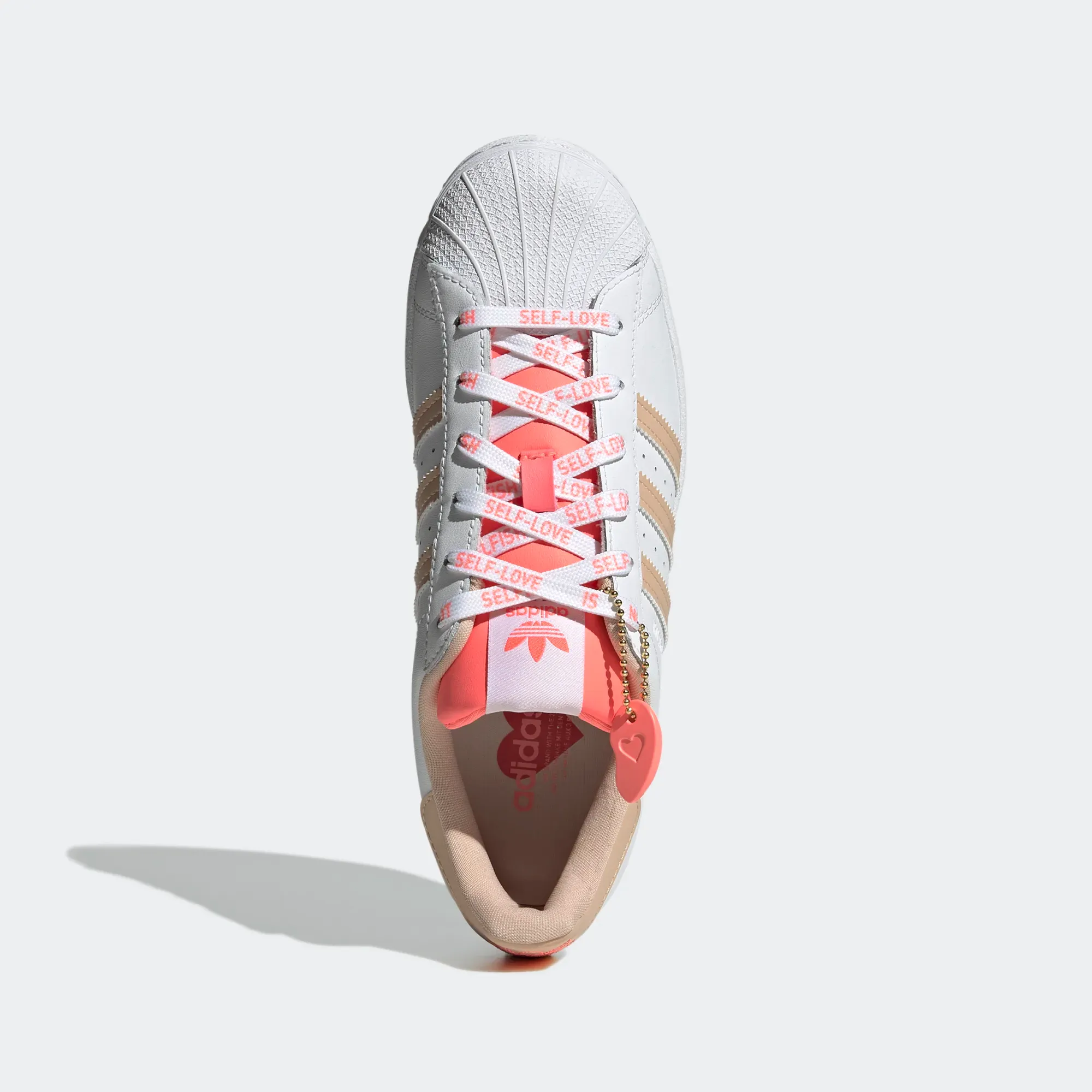 Adidas Women's Superstar Shoes - Cloud White / Halo Blush / Acid Red