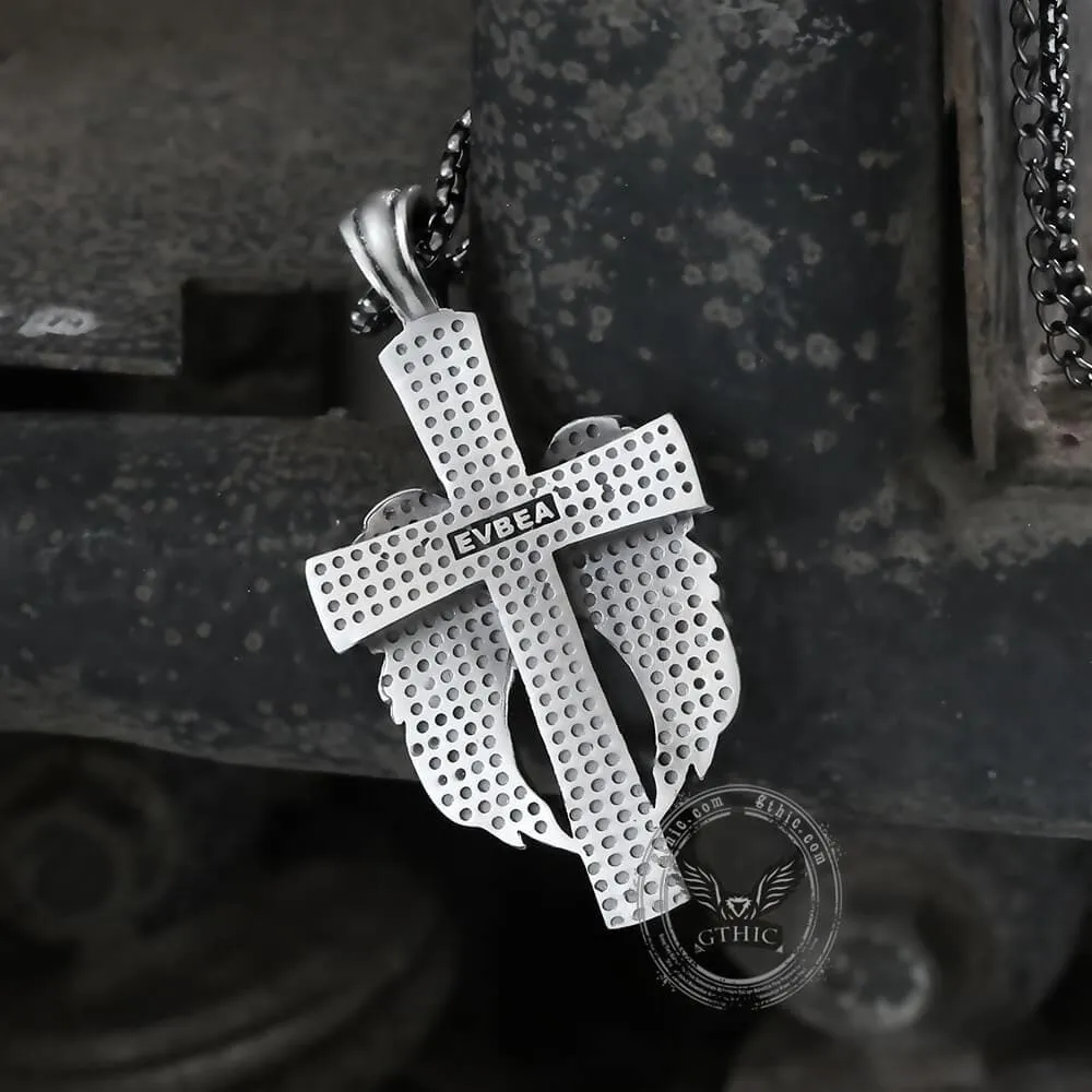 Angel’s Wing Cross Pure Tin Necklace