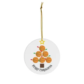 Basketball Ornament, Christmas Ceramic Basketball Christmas Tree Ornament for Basketball Players