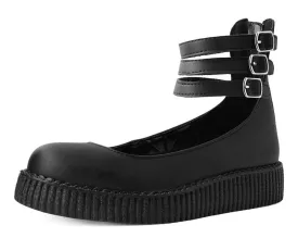 Black TUKskin™ 3-Strap Mary Jane