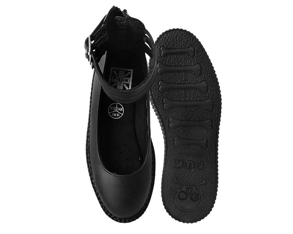 Black TUKskin™ 3-Strap Mary Jane