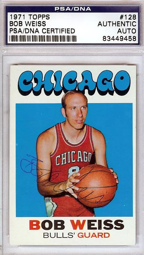 Bob Weiss Autographed 1971 Topps Card #128 Chicago Bulls PSA/DNA #83449458