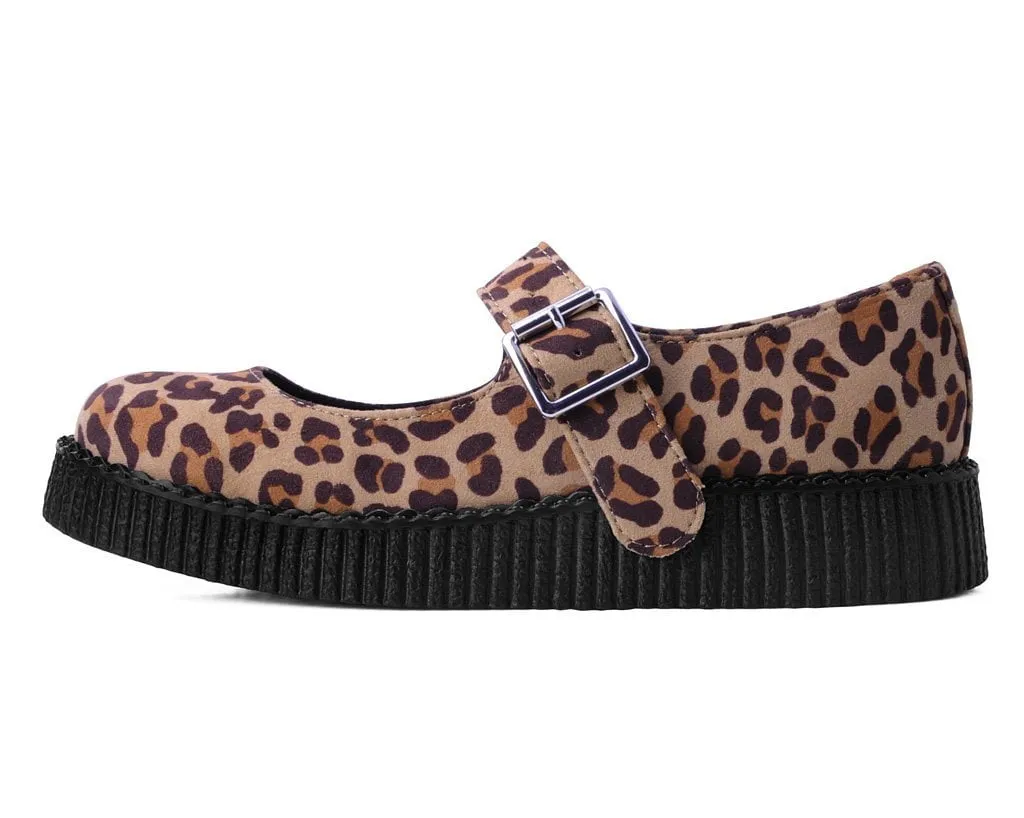 Brown Leopard Faux Suede Viva Low Mary Jane