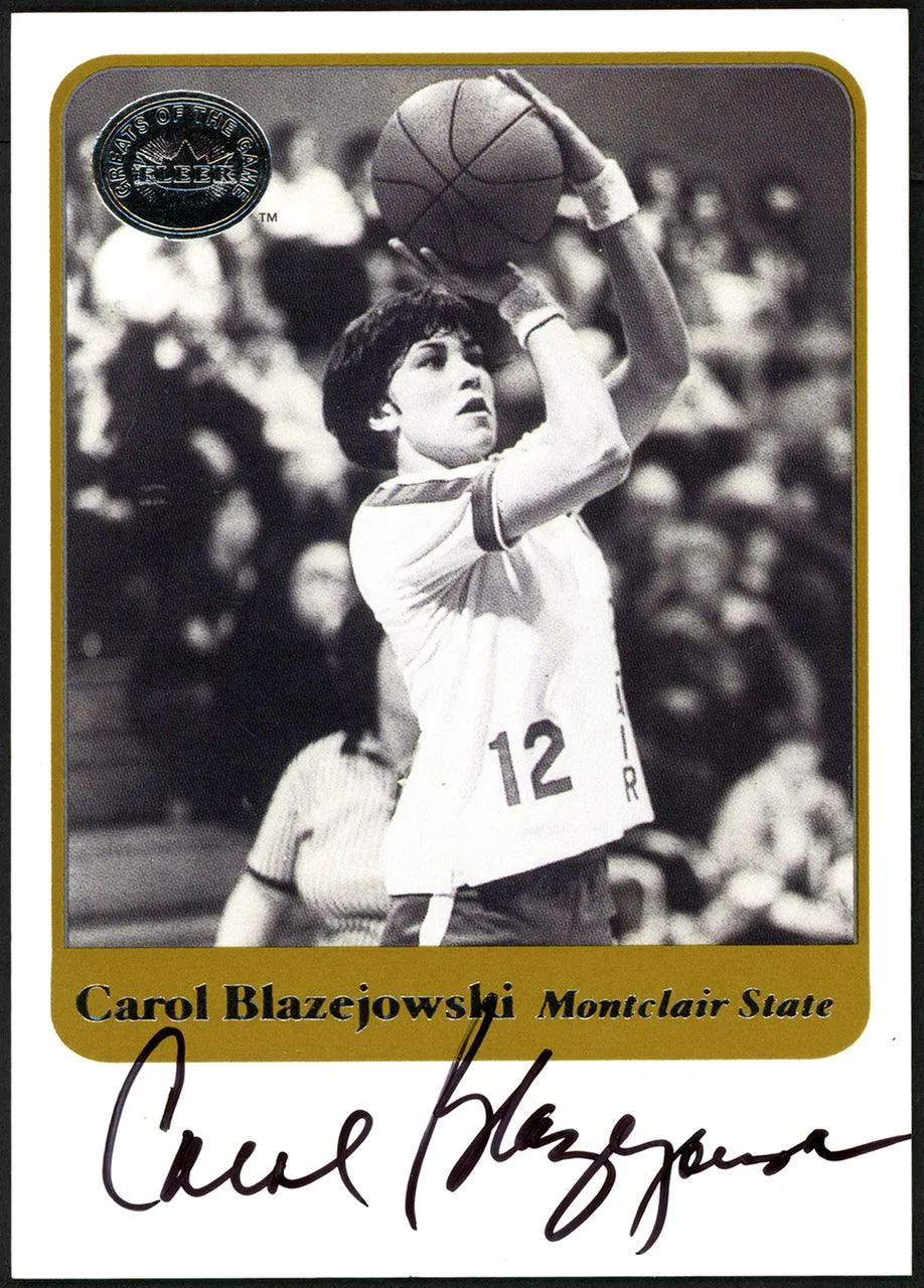 Carol Blazejowski Autographed 2001 Fleer Greats Of The Game Card Montclair State Red Hawks SKU #148181