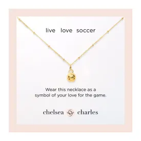 CC Sport Gold Soccer Charm Necklace for Little Girls & Tweens