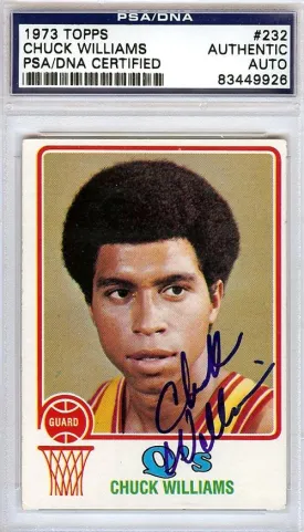 Chuck Williams Autographed 1973 Topps Card #232 San Diego Conquistadors PSA/DNA #83449926