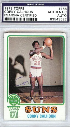 Corky Calhoun Autographed 1973 Topps Card #166 Phoenix Suns PSA/DNA #83543522