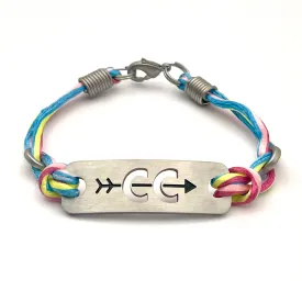 Cross Country and RUN with Heart - Running Bracelet - Multicolored Stripe