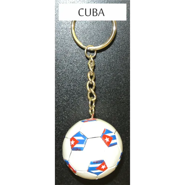 Cuba Soccer Ball Metal Key Chain