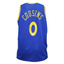 DeMarcus Cousins Autographed "The Bay" Basketball Jersey Blue (JSA)