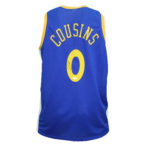 DeMarcus Cousins Autographed "The Bay" Basketball Jersey Blue (JSA)