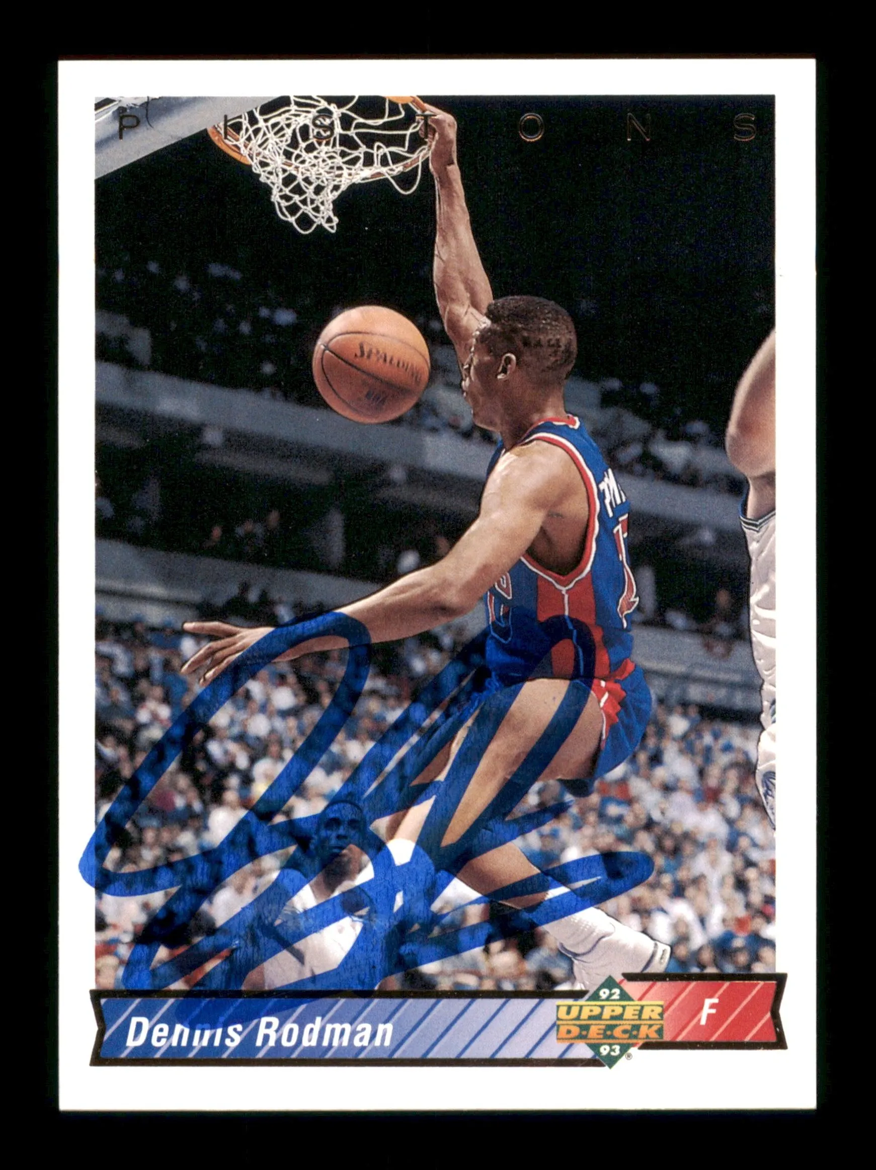 Dennis Rodman Autographed 1992-93 Upper Deck Card #242 Detroit Pistons SKU #190487