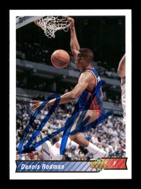 Dennis Rodman Autographed 1992-93 Upper Deck Card #242 Detroit Pistons SKU #190495