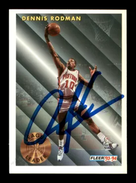 Dennis Rodman Autographed 1993-94 Fleer Card #227 Detroit Pistons SKU #190497