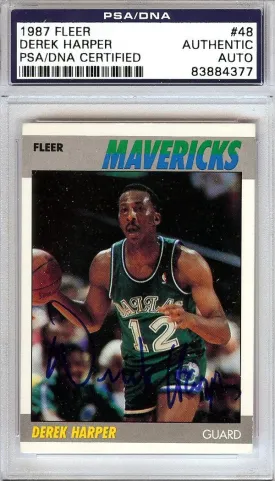 Derek Harper Autographed 1987 Fleer Card #48 Dallas Mavericks PSA/DNA #83884377