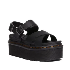 Dr Martens Voss  II Quad Cross Over Strap Platform Sandal Black