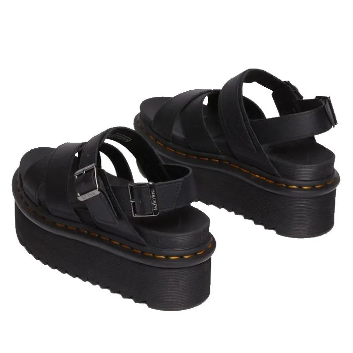 Dr Martens Voss  II Quad Cross Over Strap Platform Sandal Black