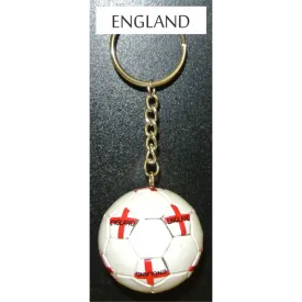 England Soccer Ball Metal Key Chain