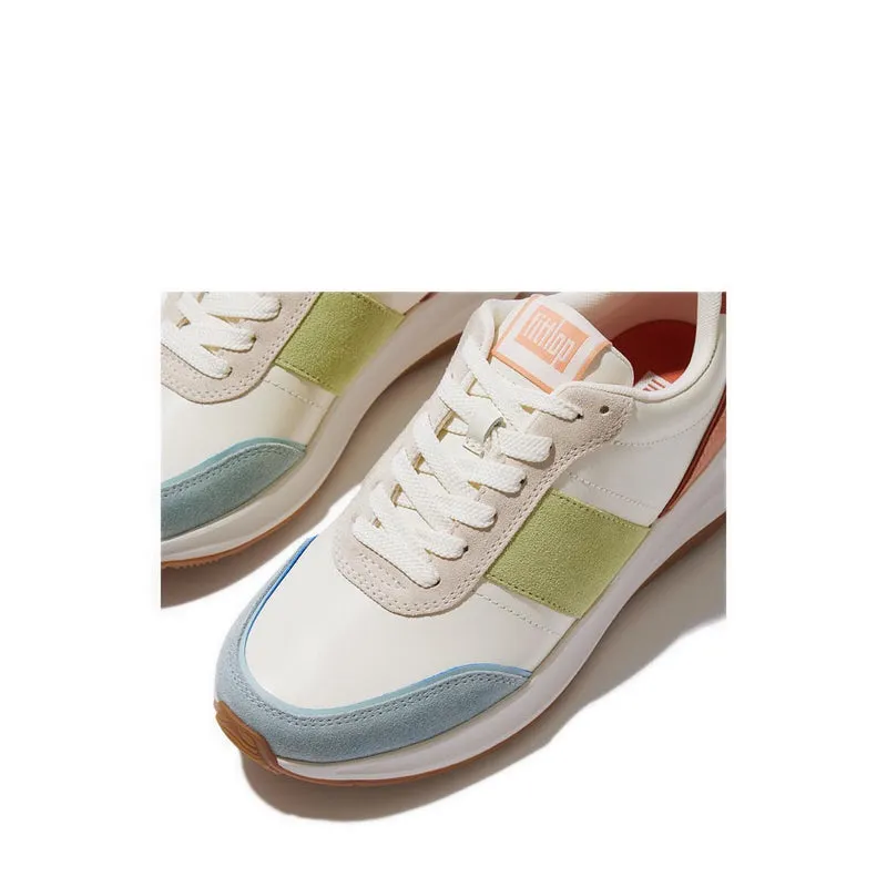 F-Mode Flow Suede-Mix Flatform Sneakers - Apricot Mix