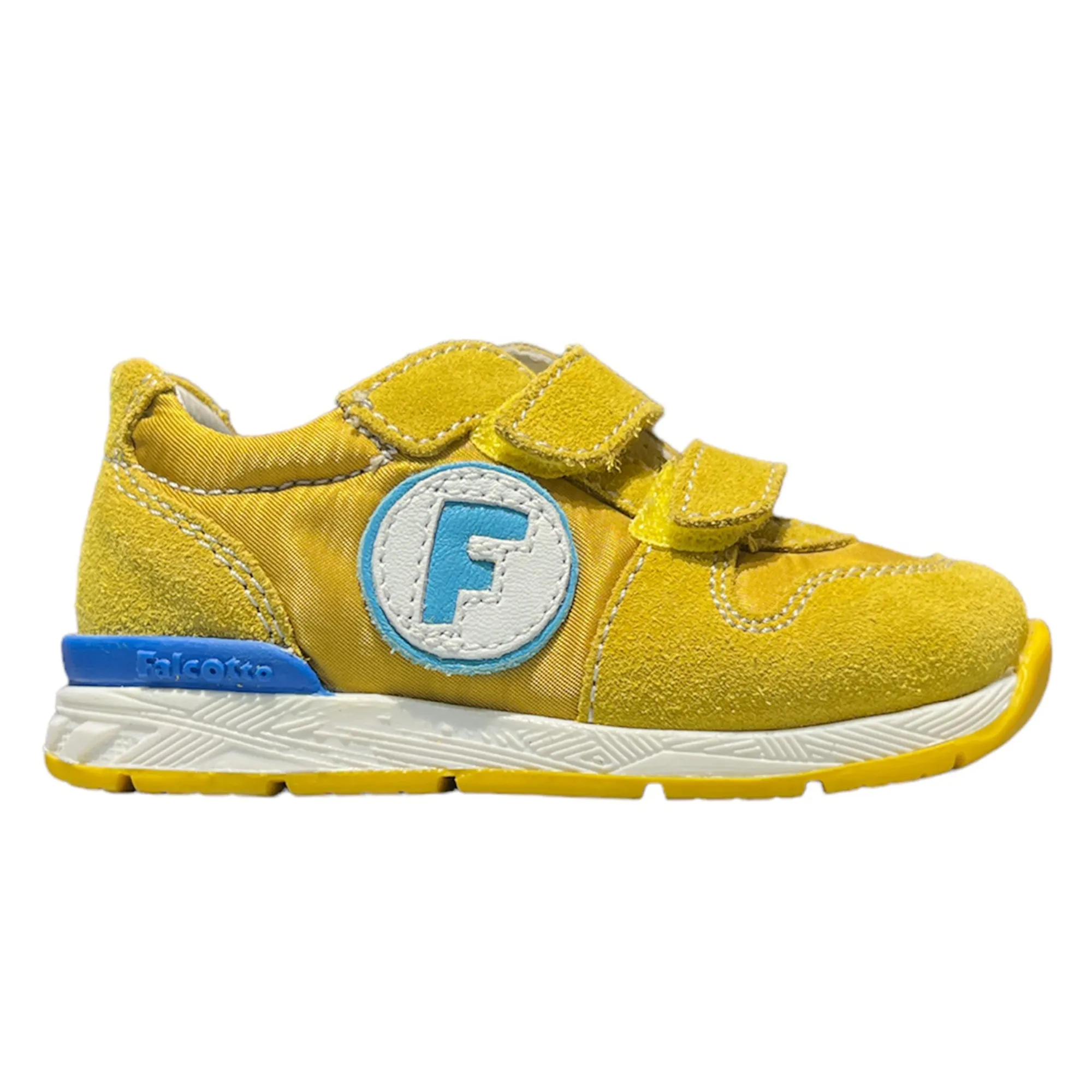 Falcotto Baby Boys Bunny Velour Yellow Sneakers