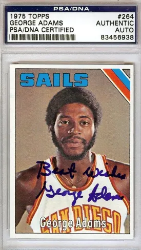 George Adams Autographed 1975 Topps Card #264 San Diego Sails PSA/DNA #83456938