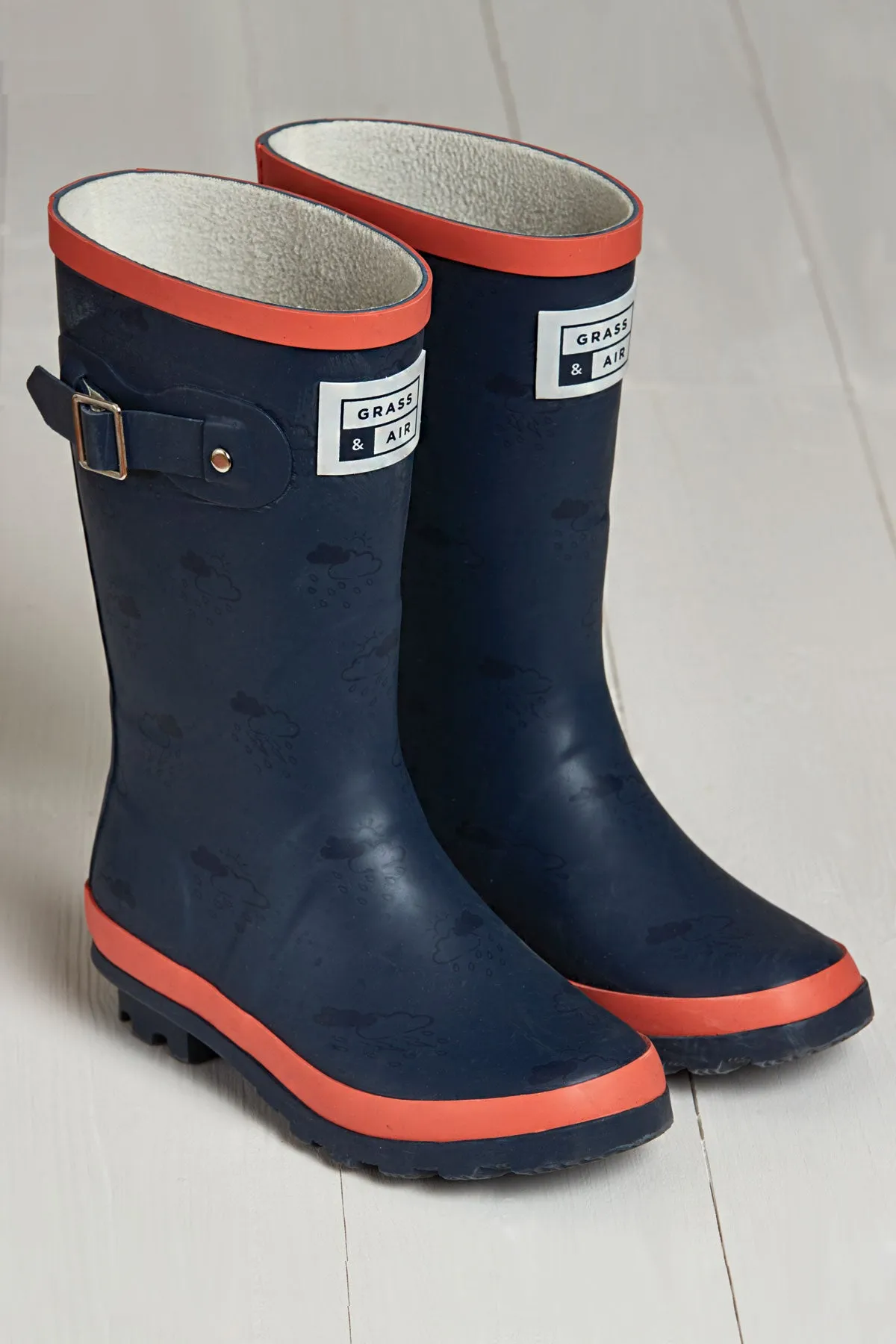 GRASS & AIR - Wellies - Navy and Coral