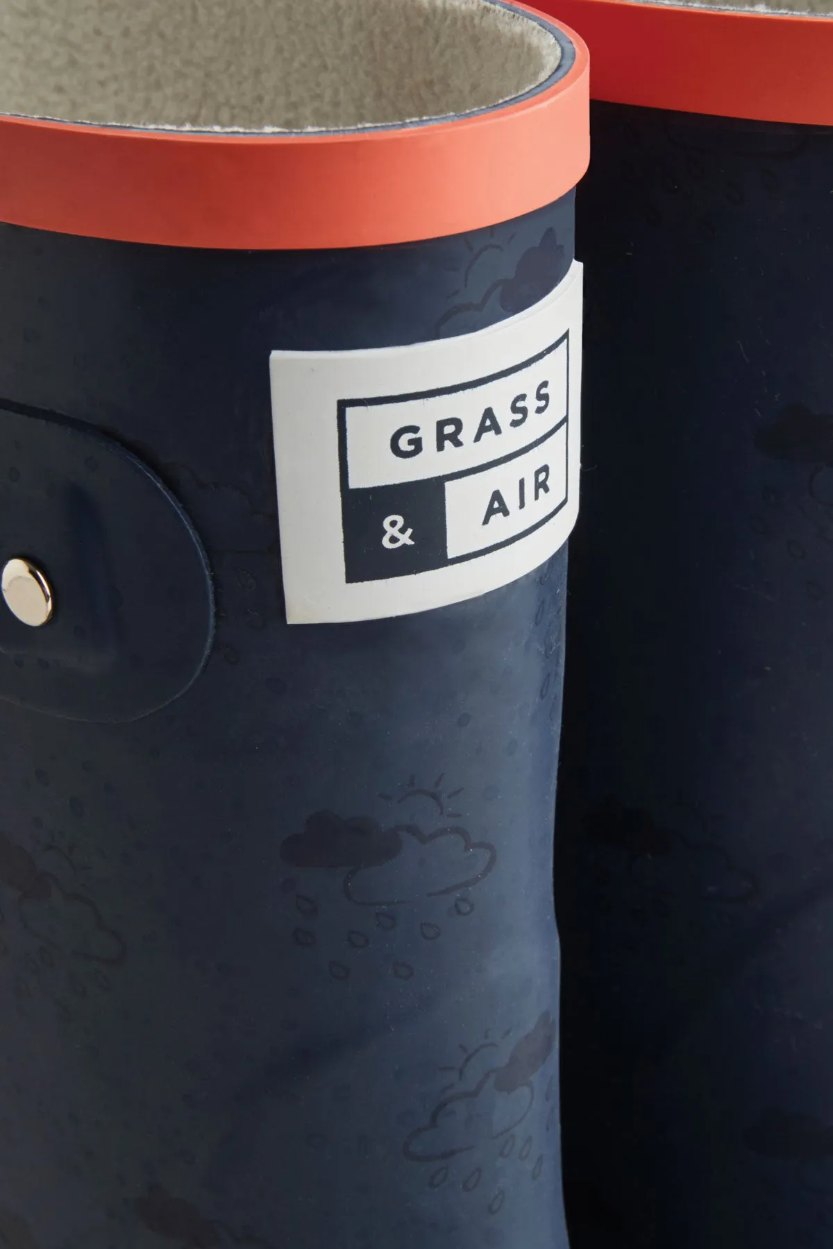 GRASS & AIR - Wellies - Navy and Coral