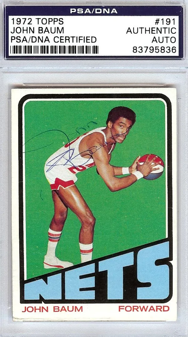 John Baum Autographed 1972 Topps Card #191 New York Nets PSA/DNA #83795836