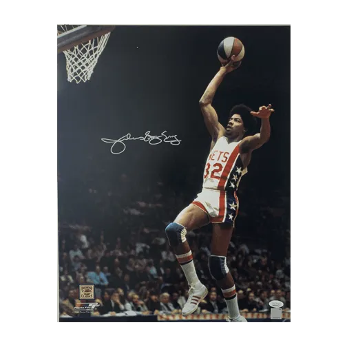 Julius Erving "Dr. J" Autographed 16 x 20 Nets Basketball Photo (JSA)