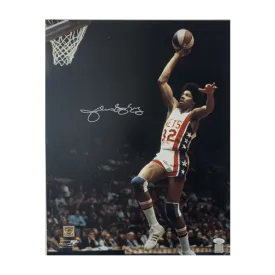 Julius Erving "Dr. J" Autographed 16 x 20 Nets Basketball Photo (JSA)