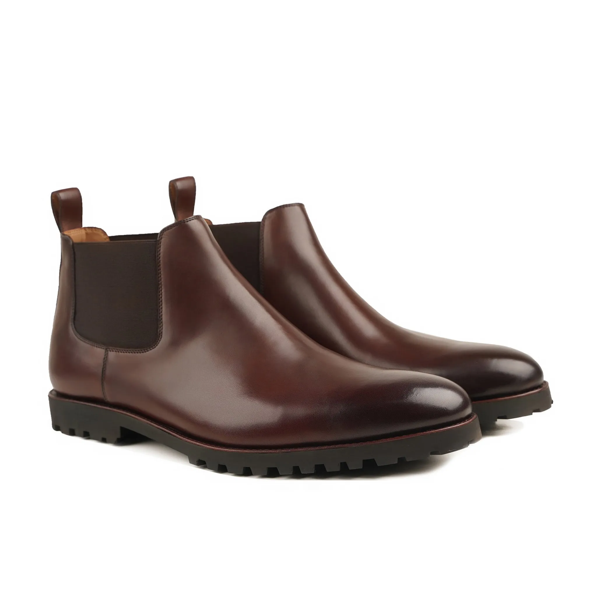 Kazane - Men's Burnished Brown Calf Leather Chelsea Boot