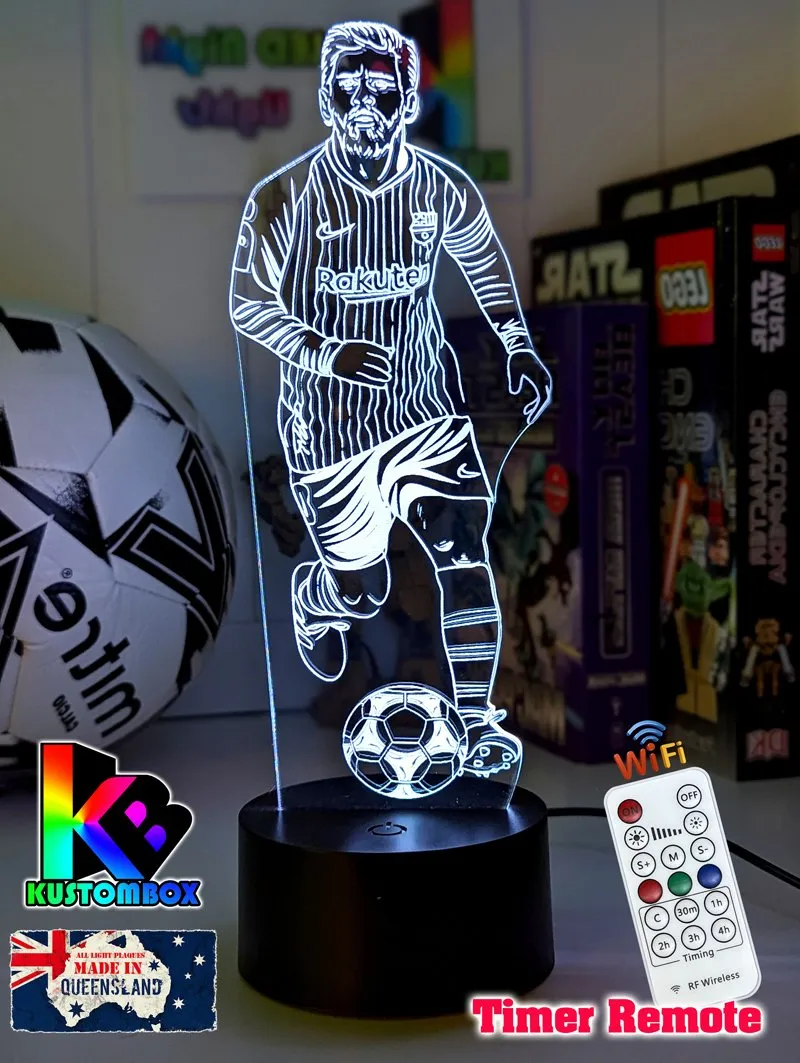 Lionel Messi Soccer Footballer Player 3D LED Night Light Lamp