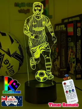 Lionel Messi Soccer Footballer Player 3D LED Night Light Lamp