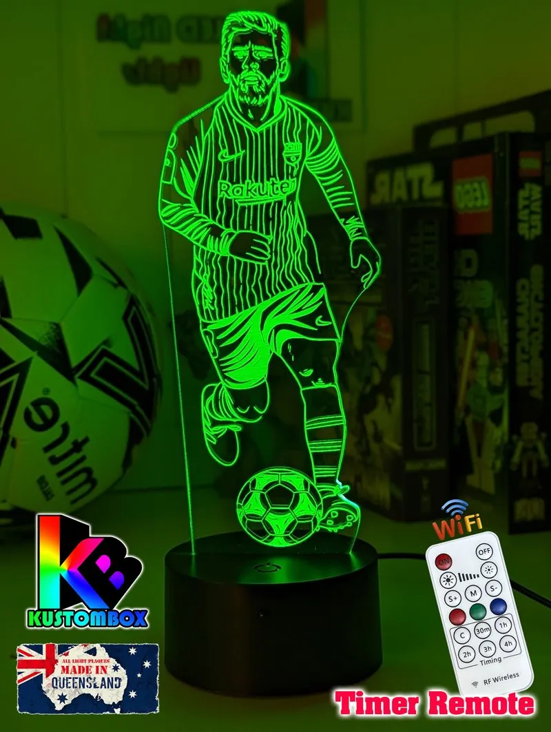 Lionel Messi Soccer Footballer Player 3D LED Night Light Lamp