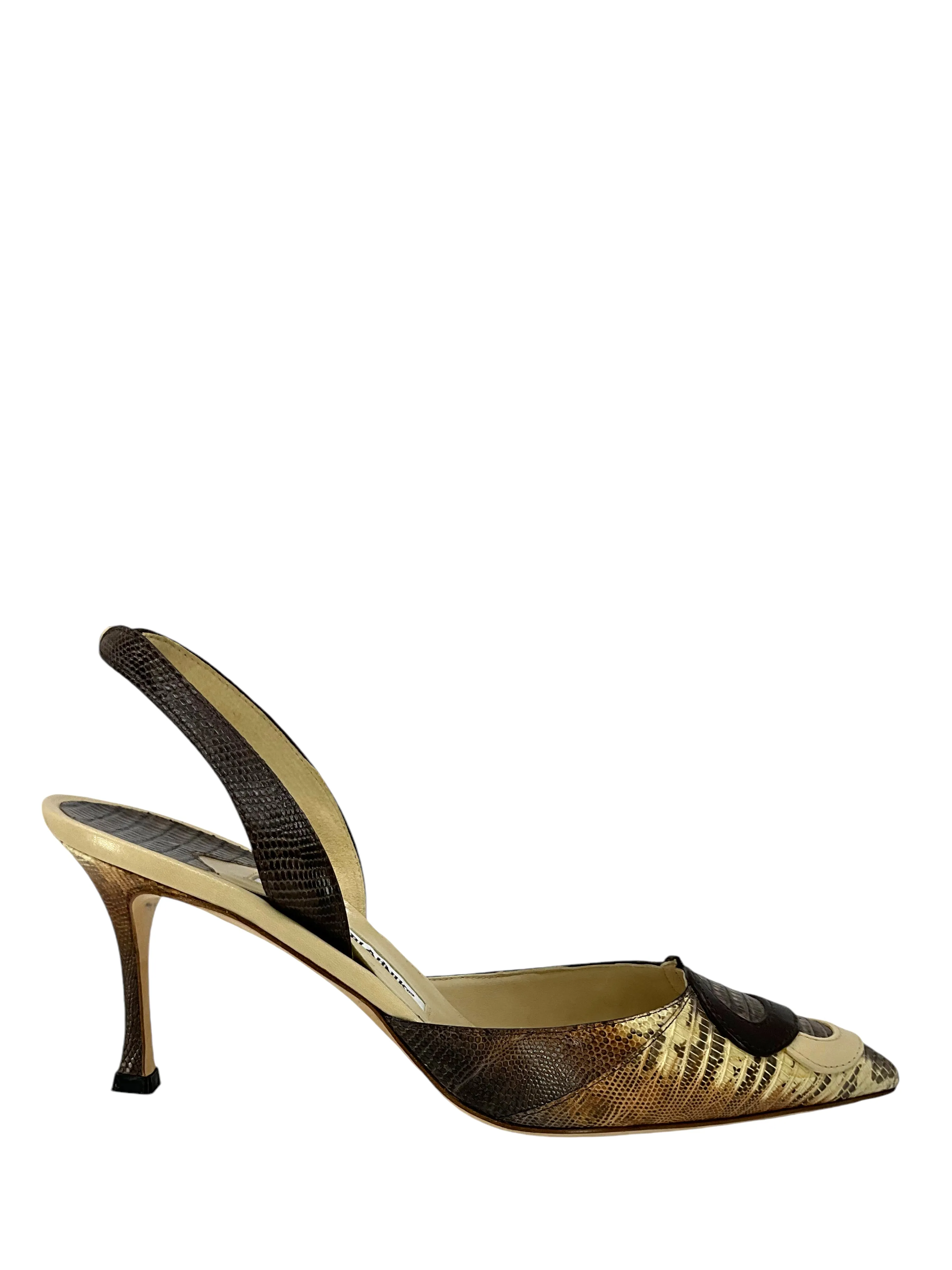 Manolo Blahnik Lizard Slingbacks Size 10.5