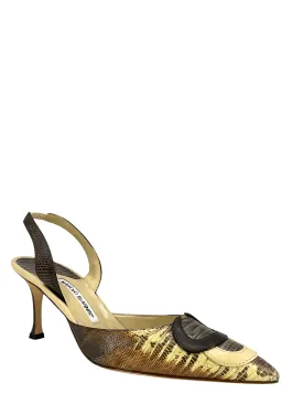 Manolo Blahnik Lizard Slingbacks Size 10.5