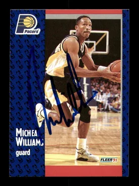 Michael Williams Autographed 1991-92 Fleer Card #88 Indiana Pacers SKU #183310