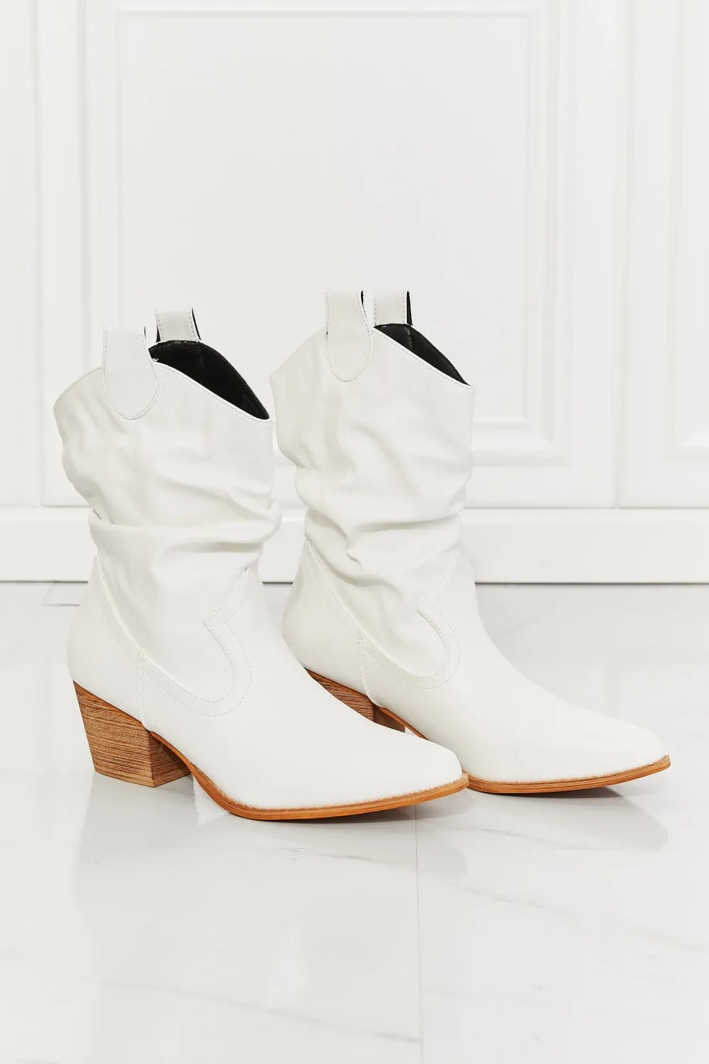 MMShoes Better in Texas Scrunch White Cowgirl Boots - Ships from The Us