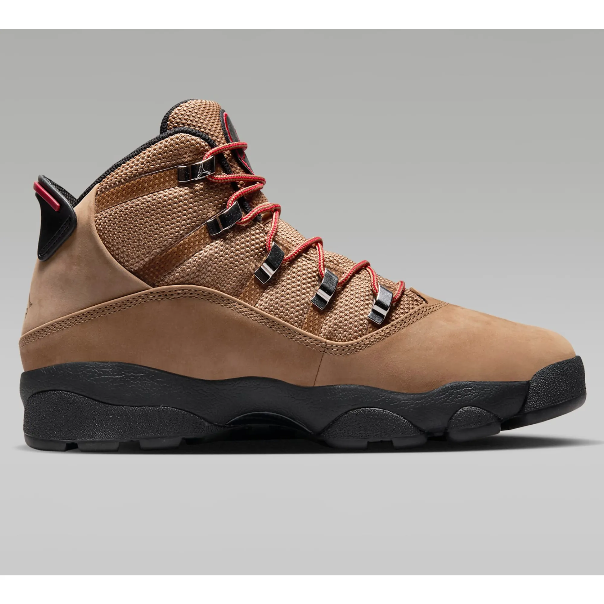 Nike Men's Jordan 6 Rings Winterized Boots Shoes - Rocky Tan Brown / Black / Varsity Red