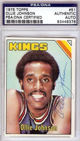 Ollie Johnson Autographed 1975 Topps Card #51 Kansas City Kings PSA/DNA #83448378