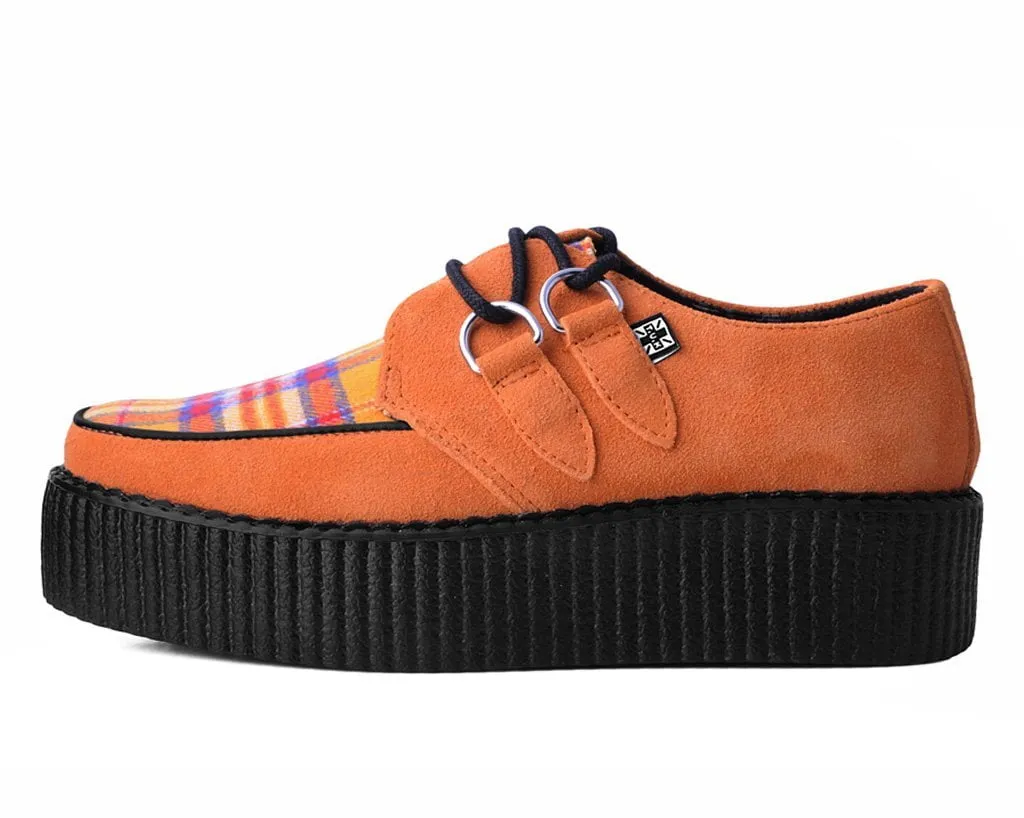 Orange Suede & Plaid D-Ring Mondo Creeper