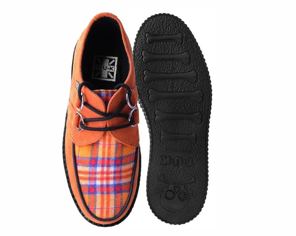 Orange Suede & Plaid D-Ring Mondo Creeper