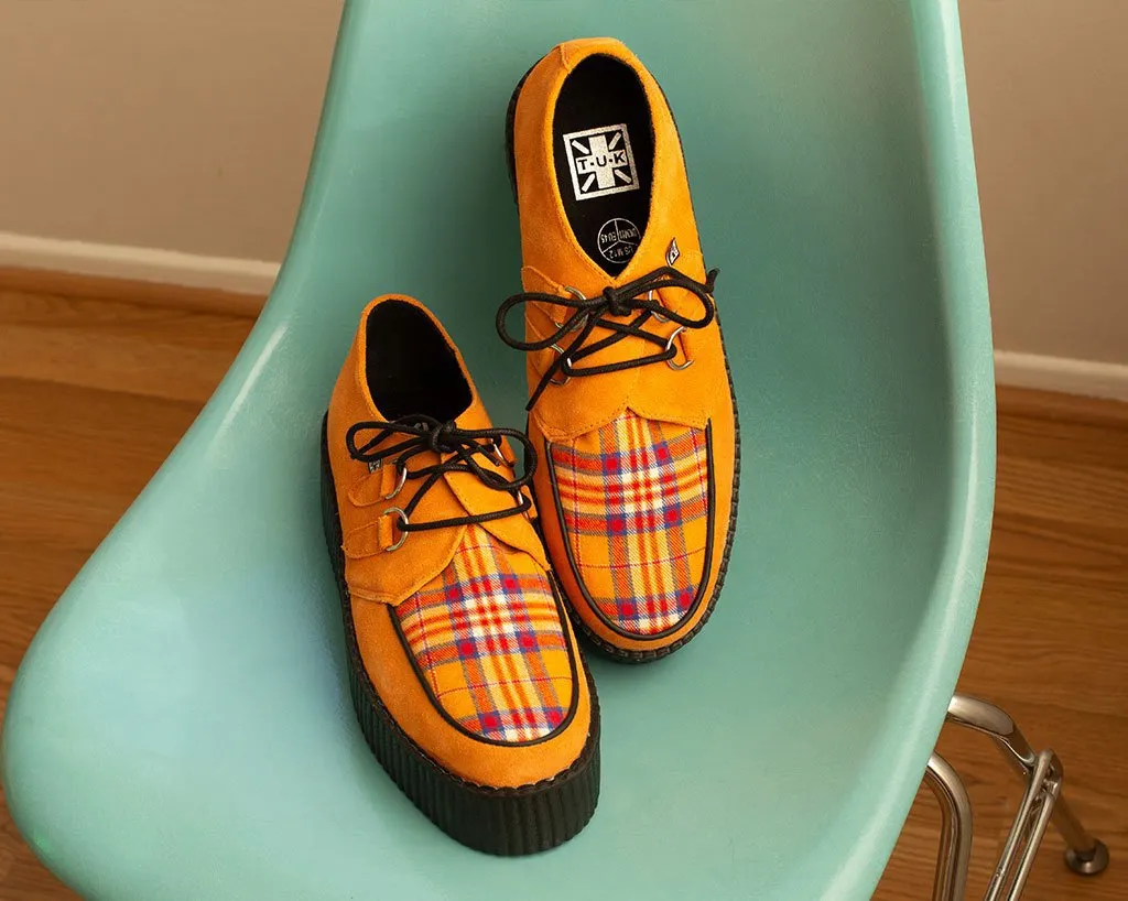 Orange Suede & Plaid D-Ring Mondo Creeper