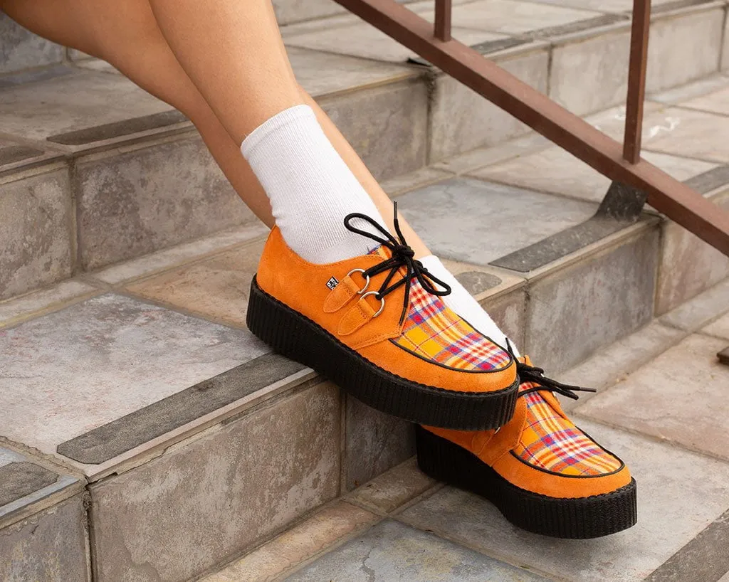 Orange Suede & Plaid D-Ring Mondo Creeper