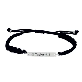 Personalized Engraved Basketball Bar Rope Bracelet