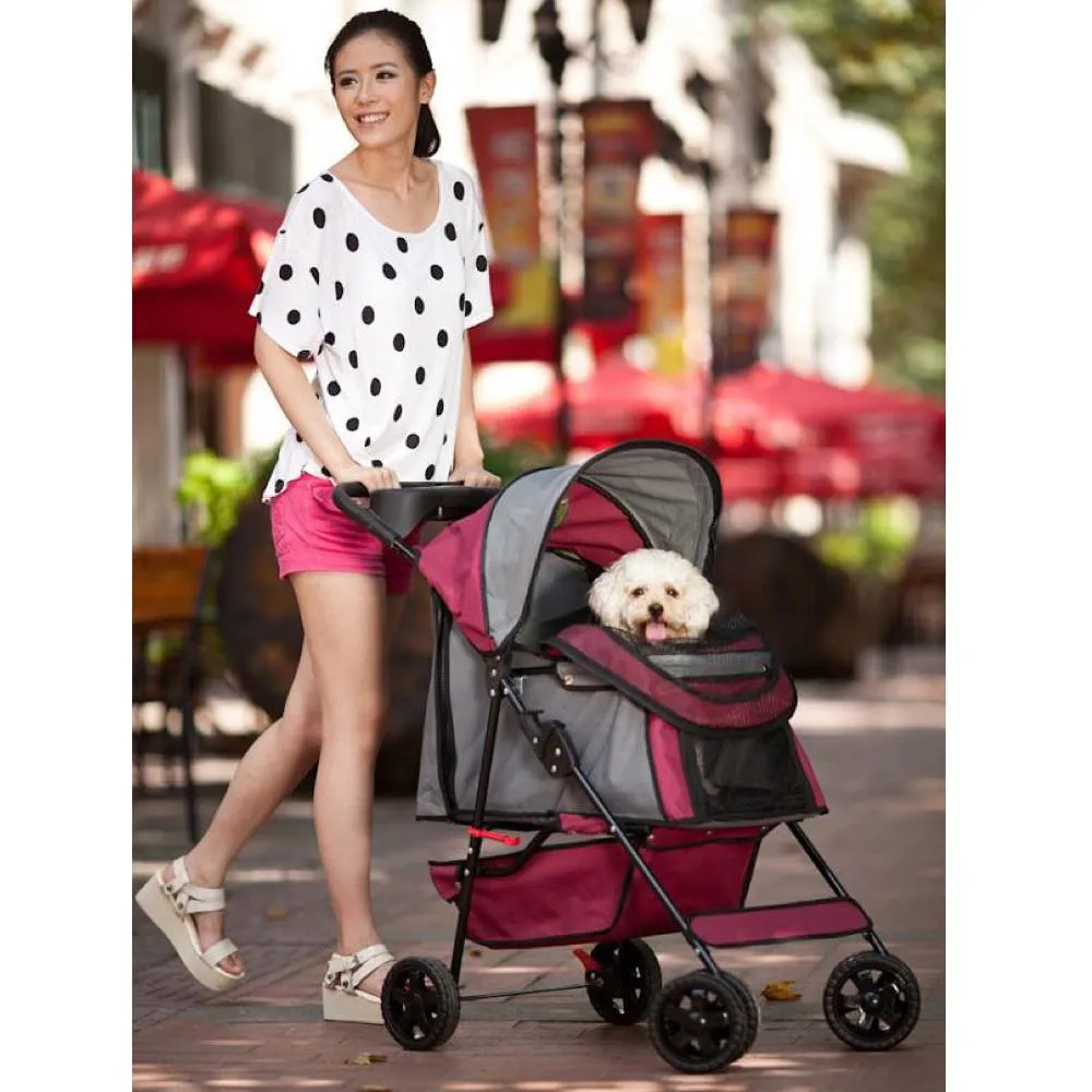 Petcomer Pet Stroller (Red)