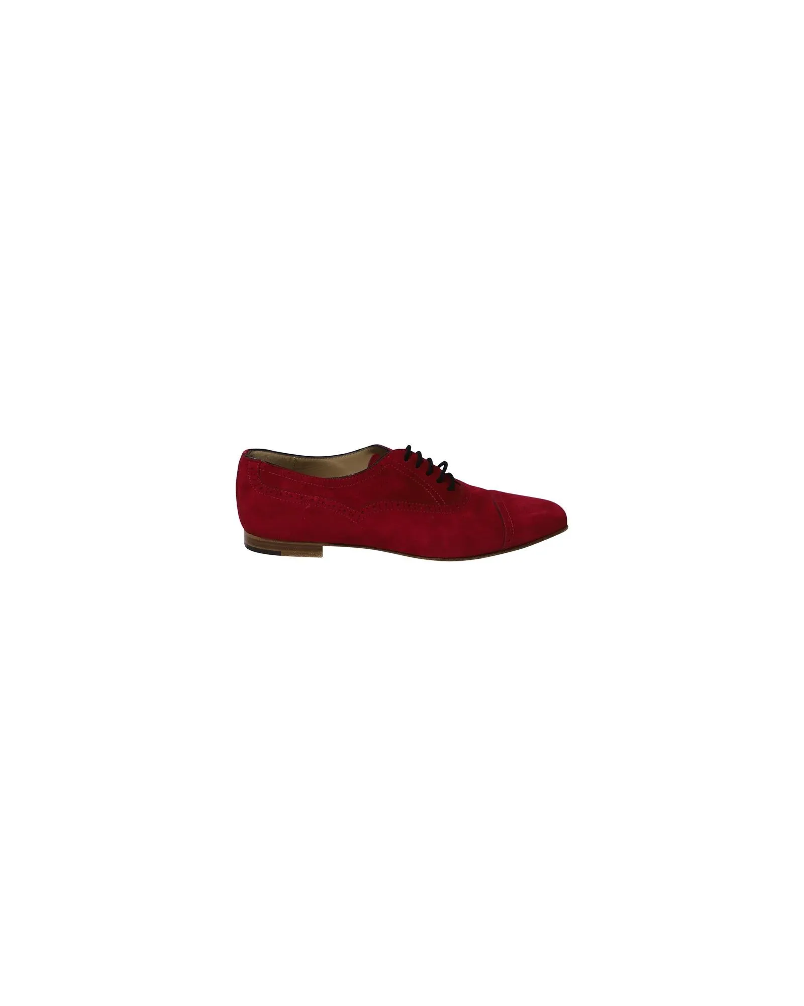 Pink Suede Brogues with Cap Toe and Full Broguing