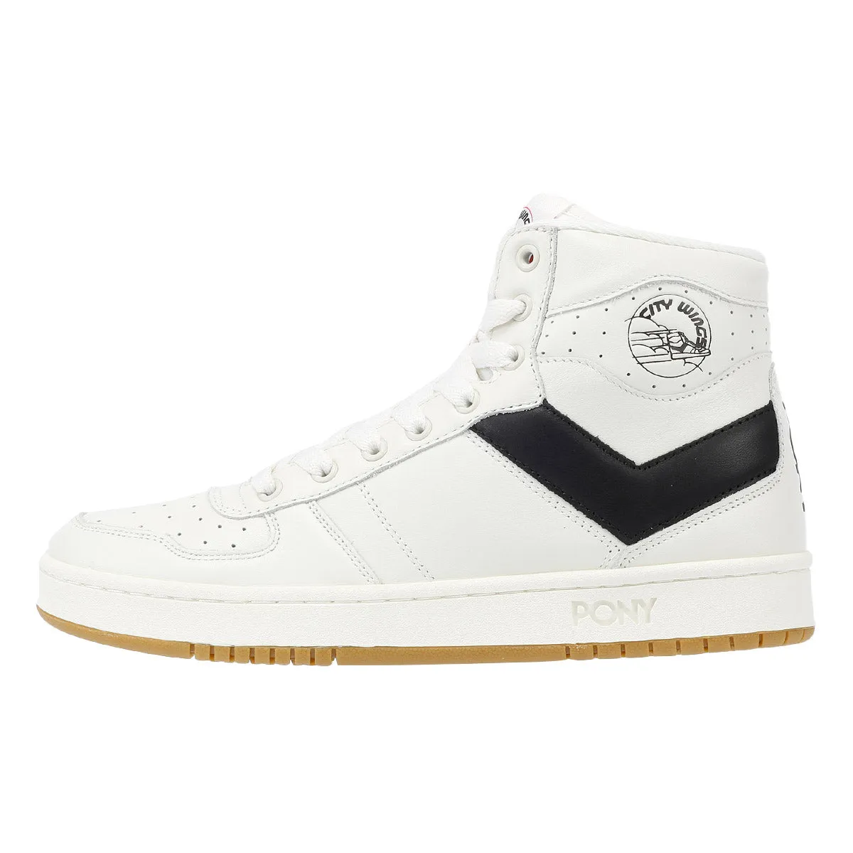 Pony City Wings Hi White/Black Trainers