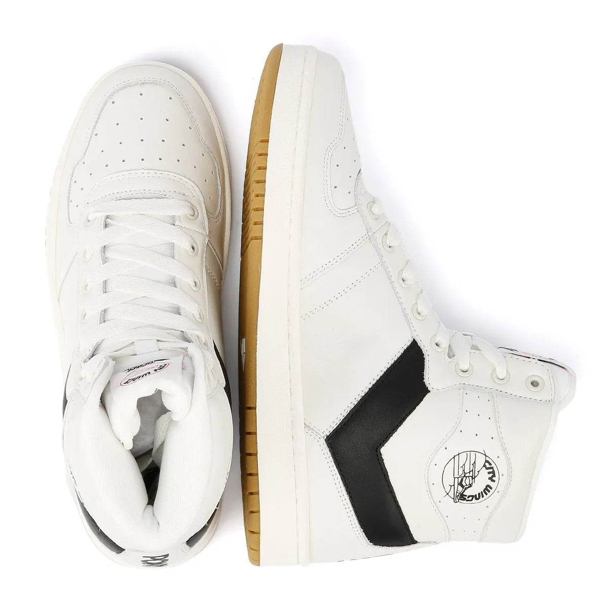 Pony City Wings Hi White/Black Trainers